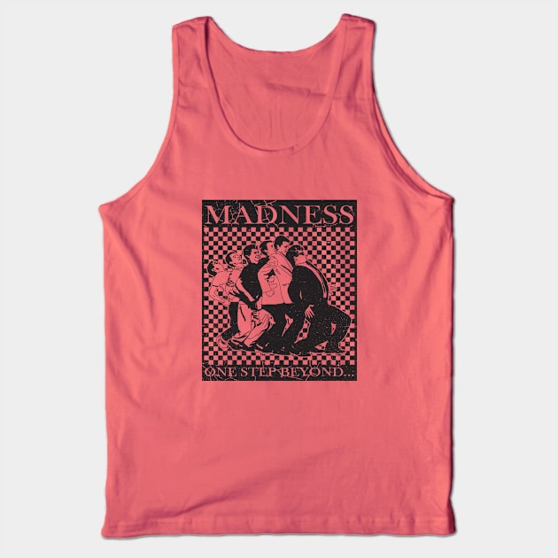 Madness - Retro Checkerboard Black Tank Top by Skate Merch